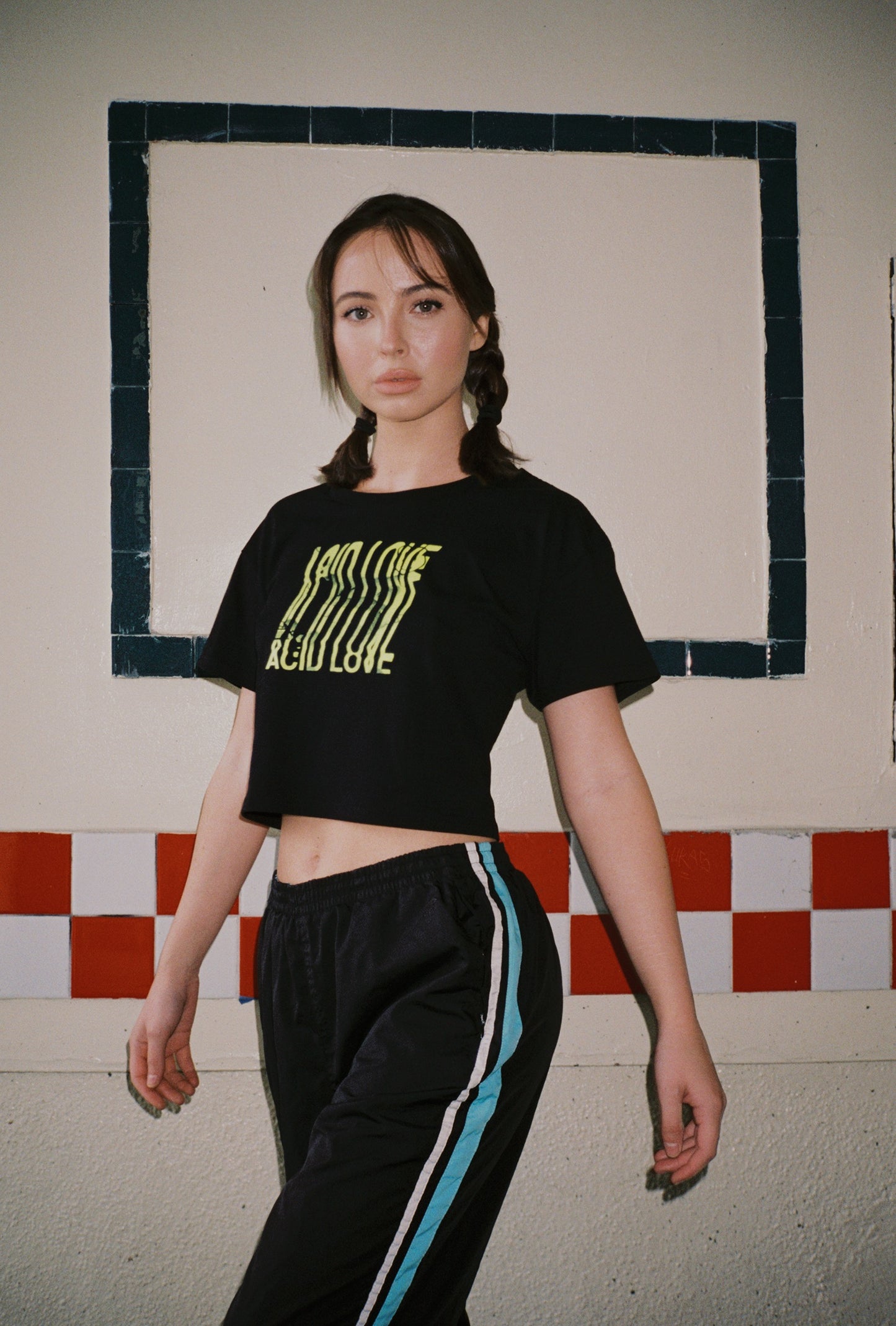 Acid Love WMNS 'Bitmap' Cropped Tee - Black