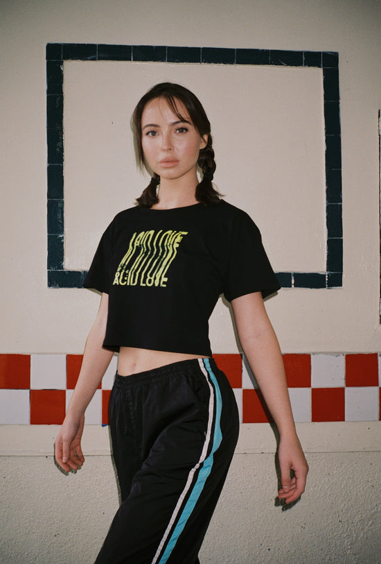 Acid Love WMNS 'Bitmap' Cropped Tee - Black
