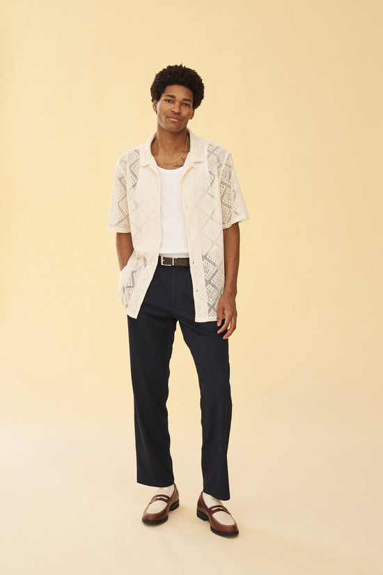 bound Lace Vacation Shirt - Cream