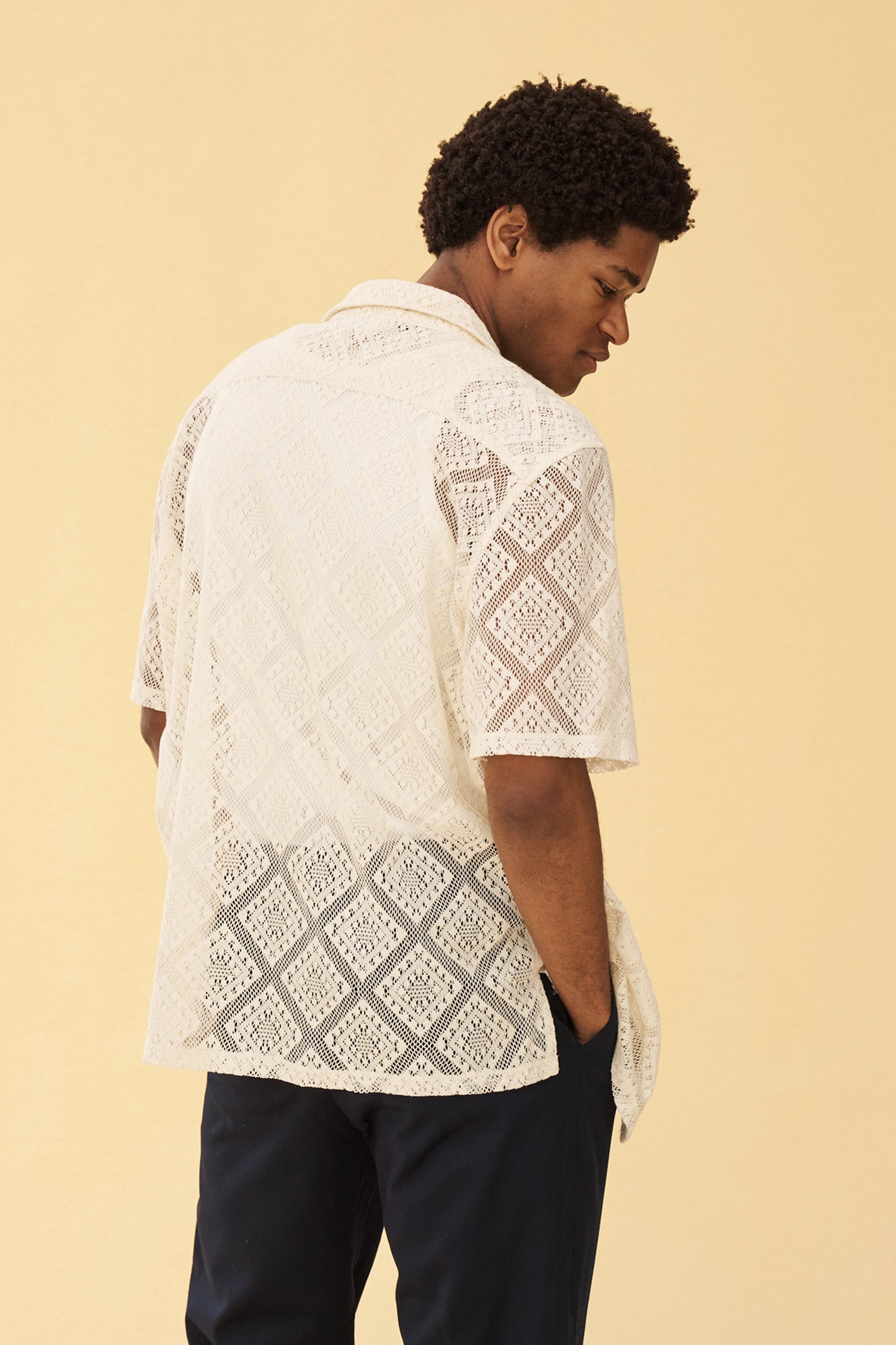 bound Lace Vacation Shirt - Cream