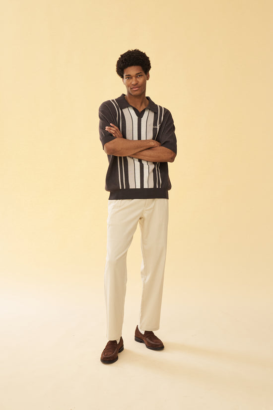 bound Pleated Smart Trousers - Cream