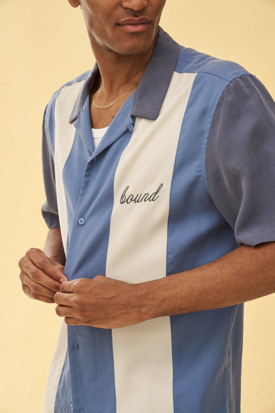bound 'New Jersey' Bowling Shirt - Blue