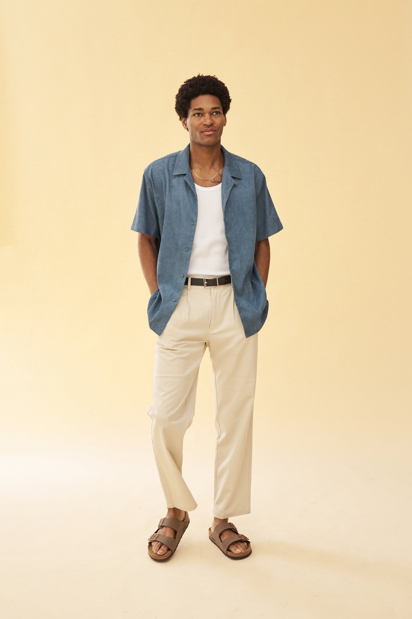 bound 'Airforce Blue' Cord Towel SS Shirt