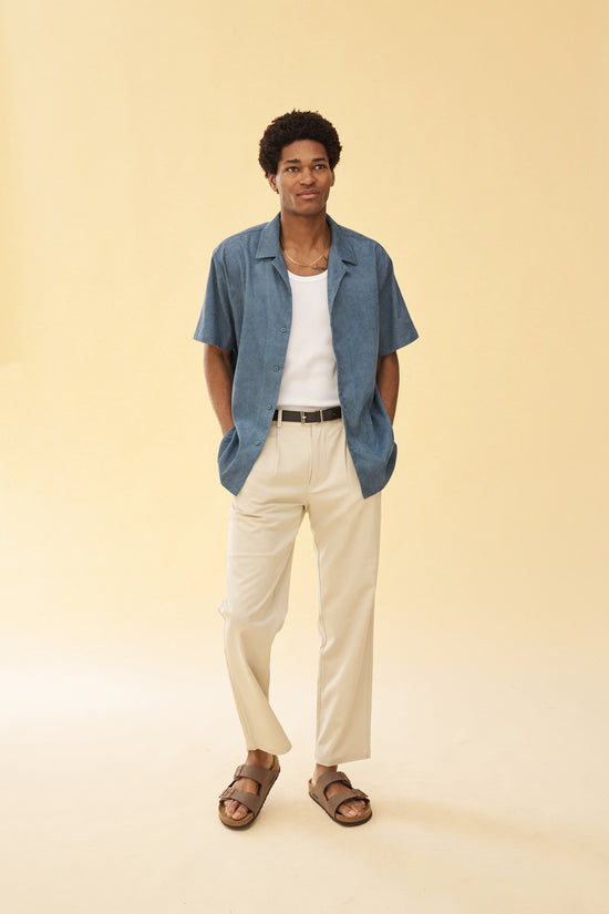 bound 'Airforce Blue' Cord Towel SS Shirt