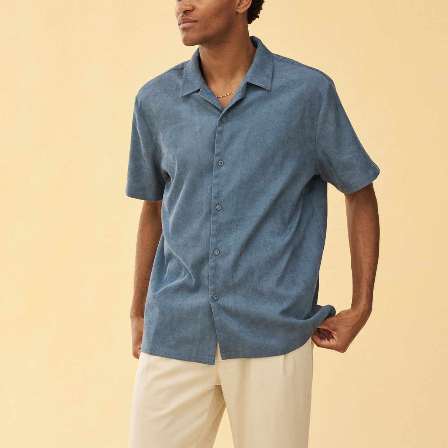 bound 'Airforce Blue' Cord Towel SS Shirt