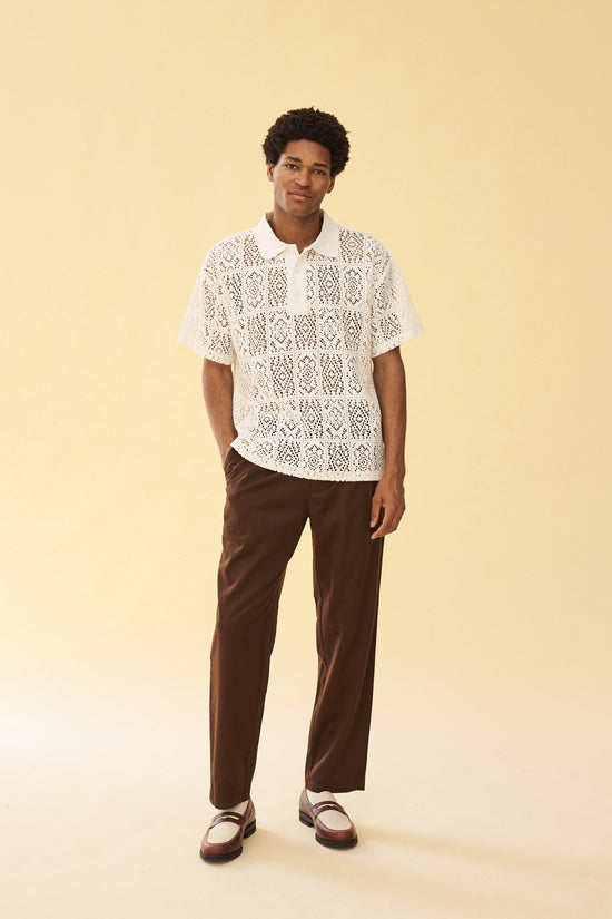 bound Pleated Smart Trousers - Brown
