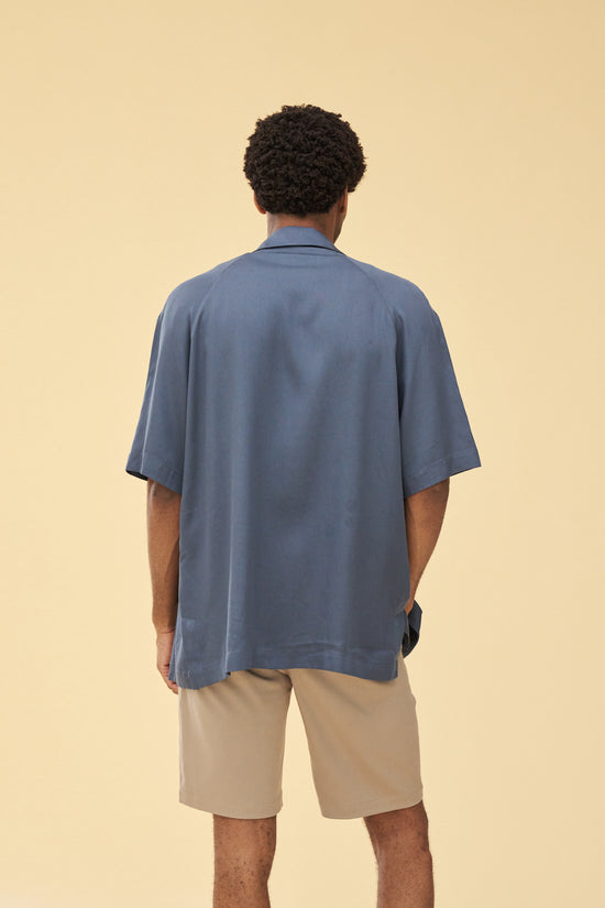 Load image into Gallery viewer, bound &amp;#39;Petrol Tencel&amp;#39; Cuban SS Shirt
