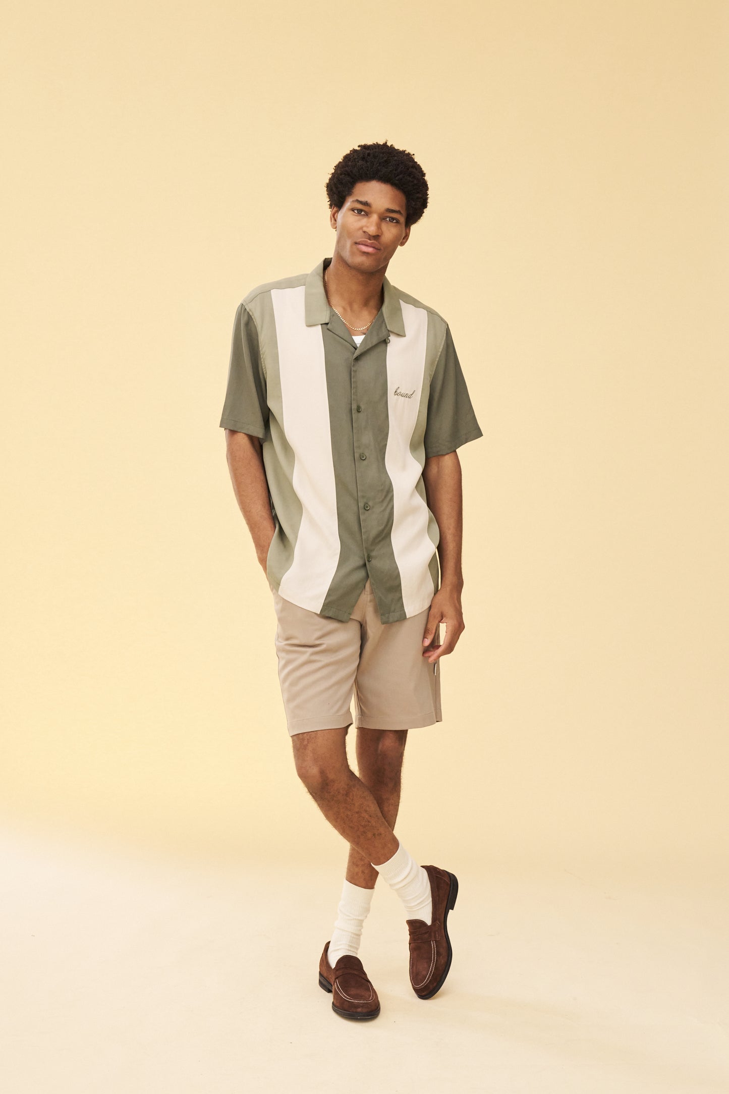 bound Tailored Smart Shorts - Beige