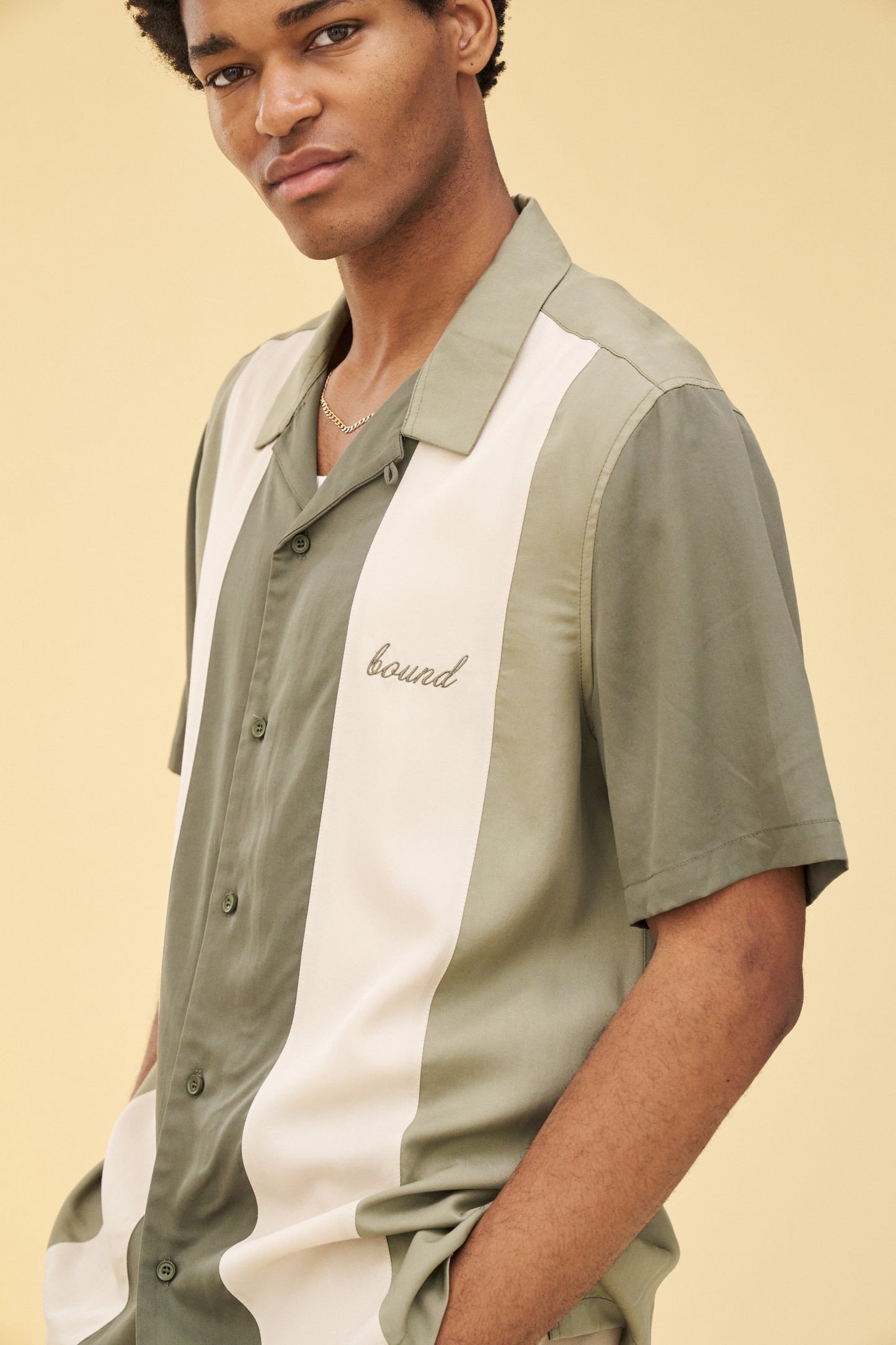 bound 'New Jersey' Bowling Shirt - Green
