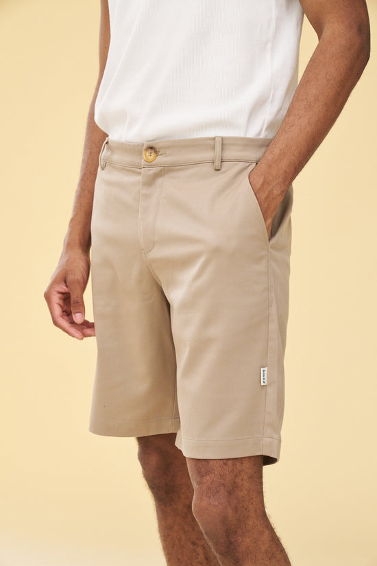 bound Tailored Smart Shorts - Beige