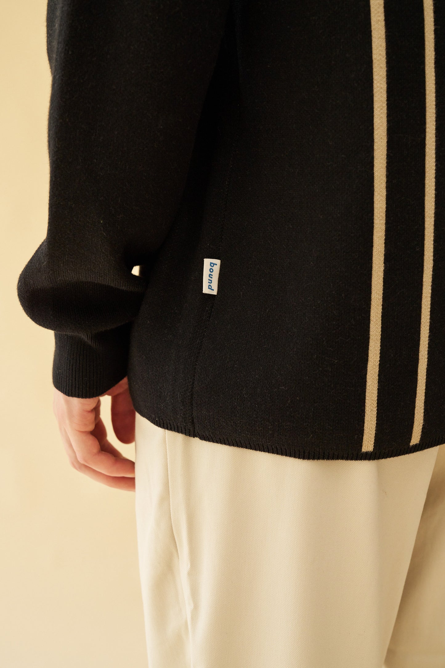 bound 'Aprile' LS Knit Polo - Black