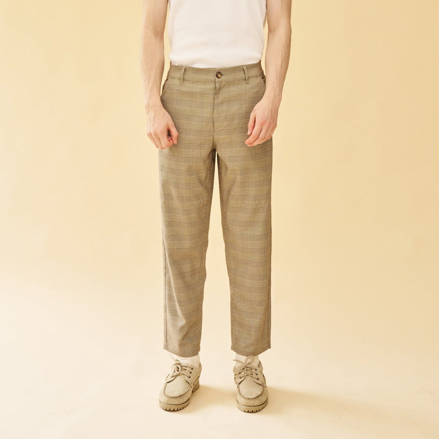 bound Houndstooth Check Trouser - Grey