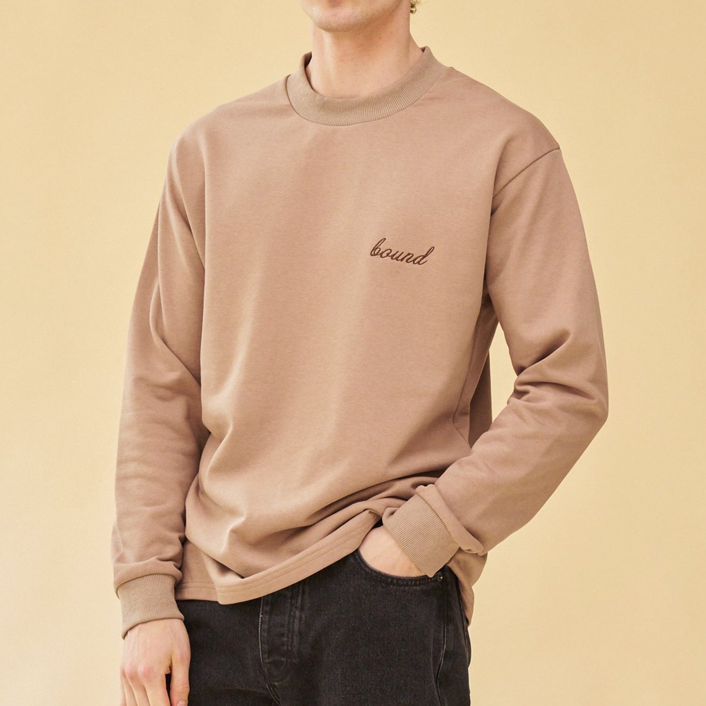 bound 'Script' Longsleeve Heavy Tee - Chestnut