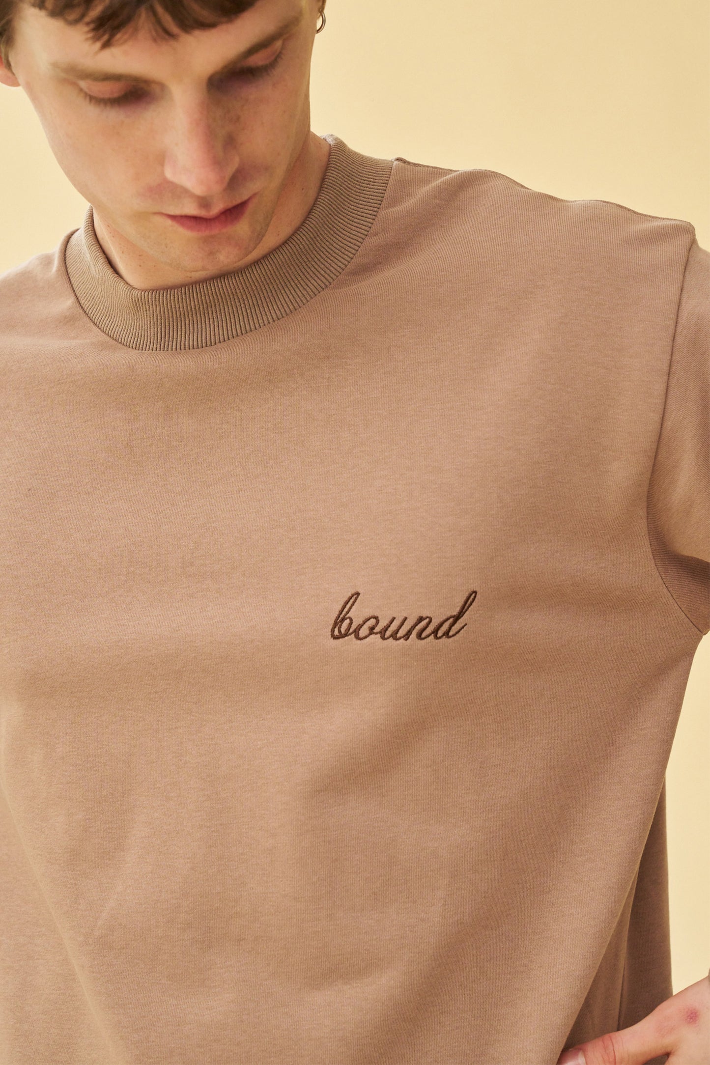 bound 'Script' Longsleeve Heavy Tee - Chestnut
