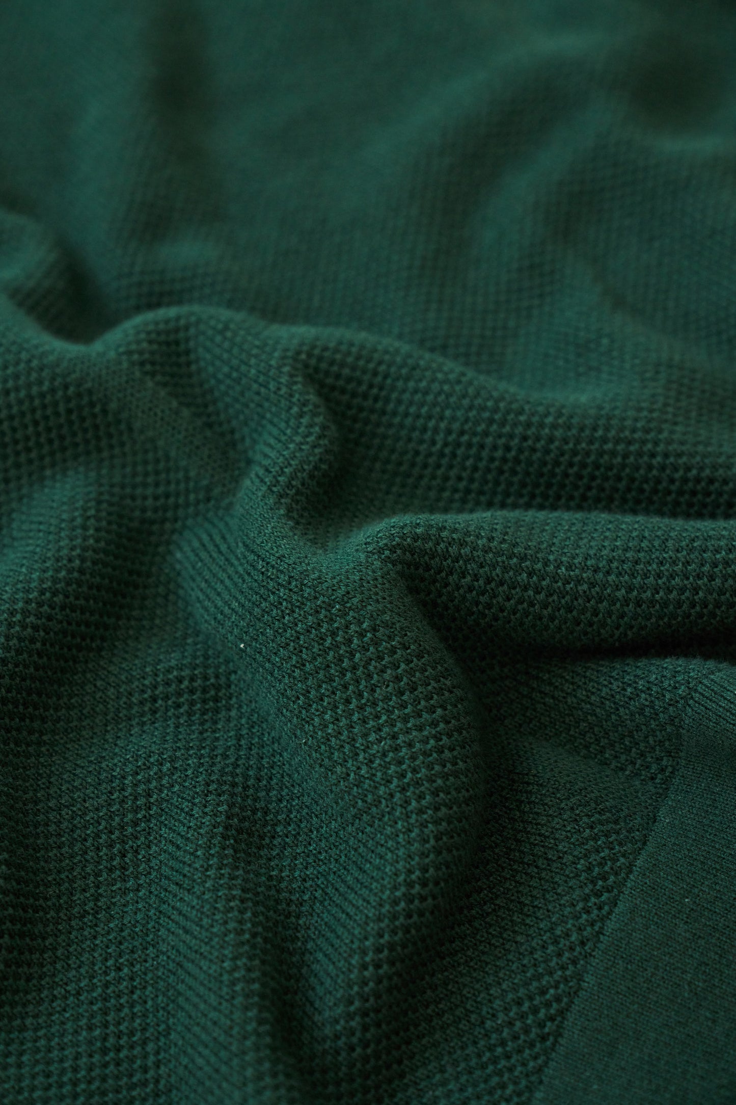 bound 'Arthur' 1/4 Zip Waffle Knit Polo - Bottle Green