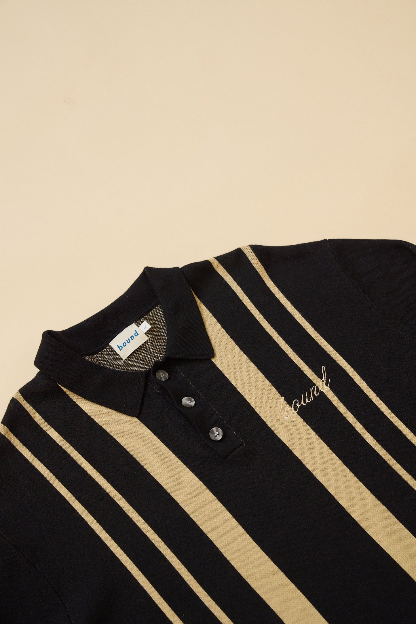 bound 'Aprile' LS Knit Polo - Black