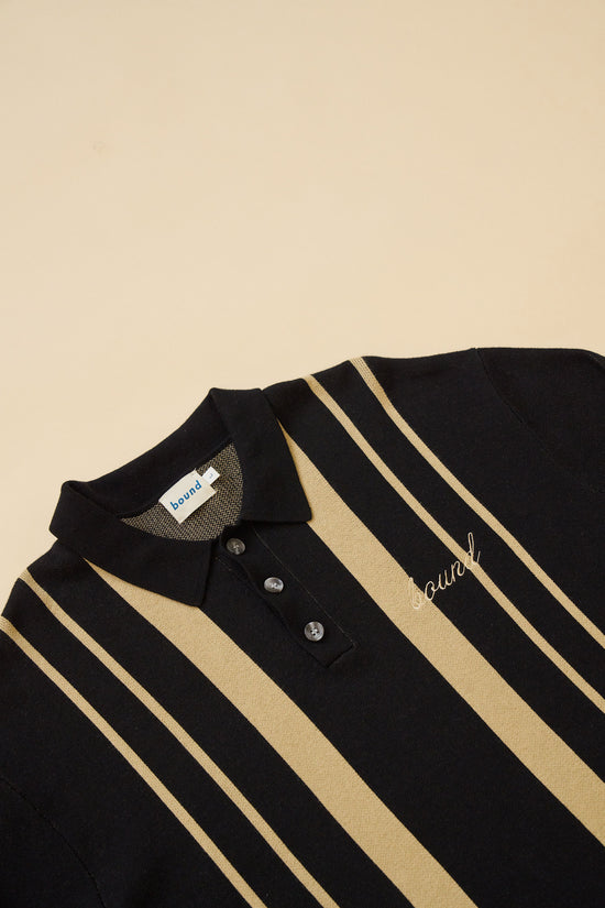 bound 'Aprile' LS Knit Polo - Black