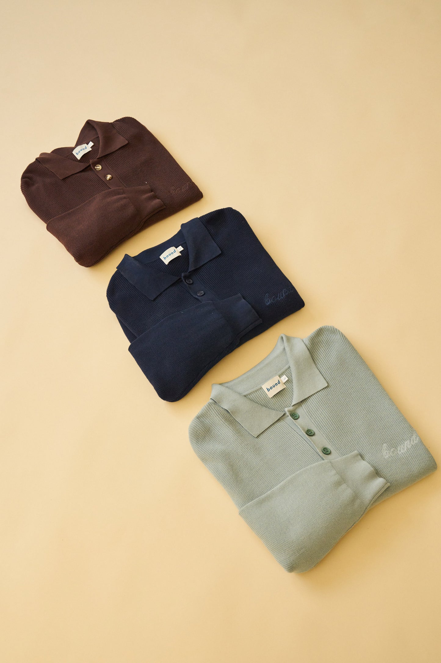 bound 'Ennio' LS Knit Polo - Navy