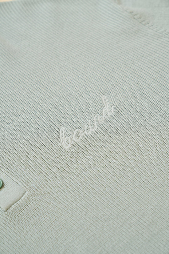 bound 'Ennio' LS Knit Polo - Jade