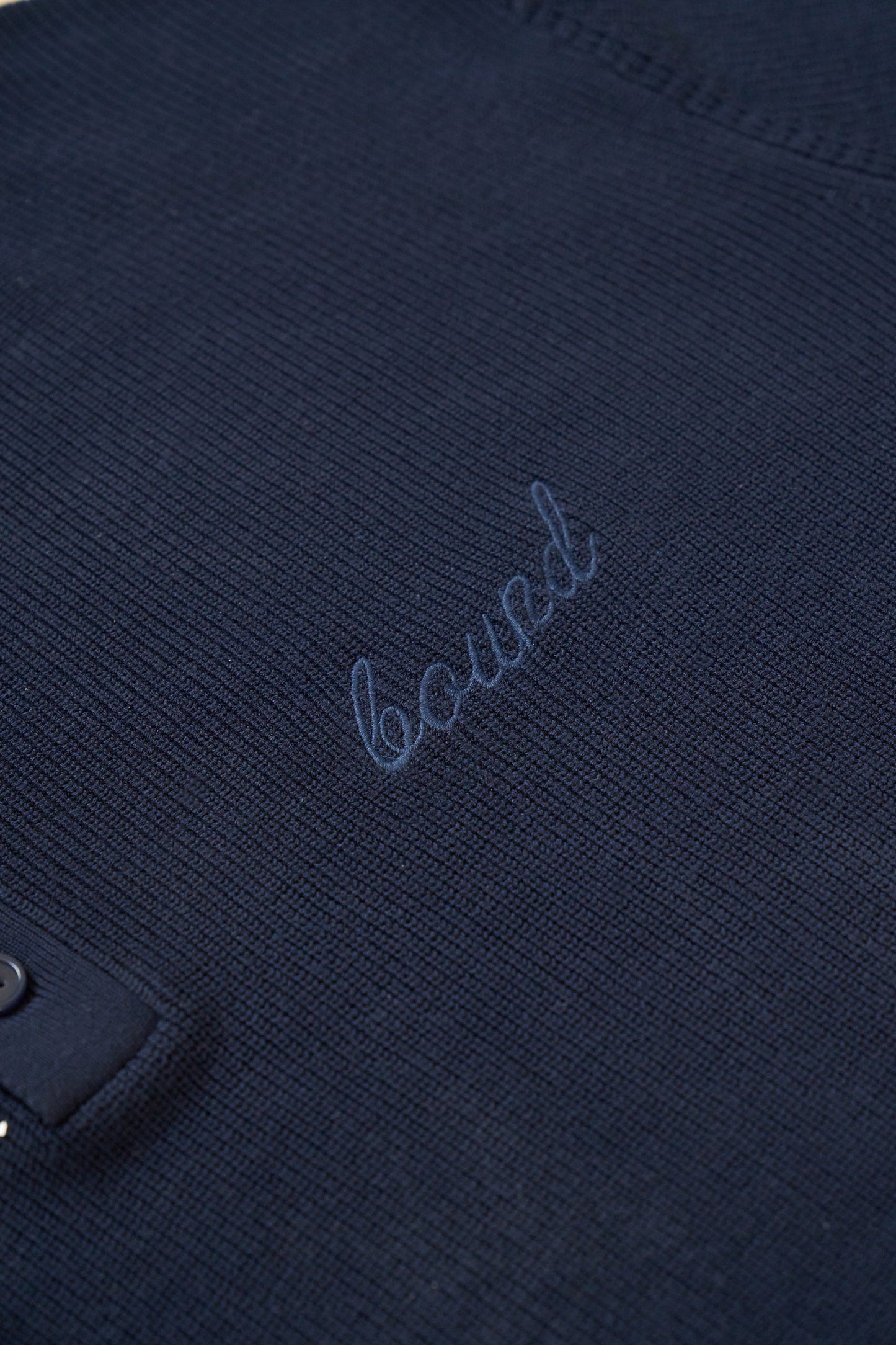 bound 'Ennio' LS Knit Polo - Navy