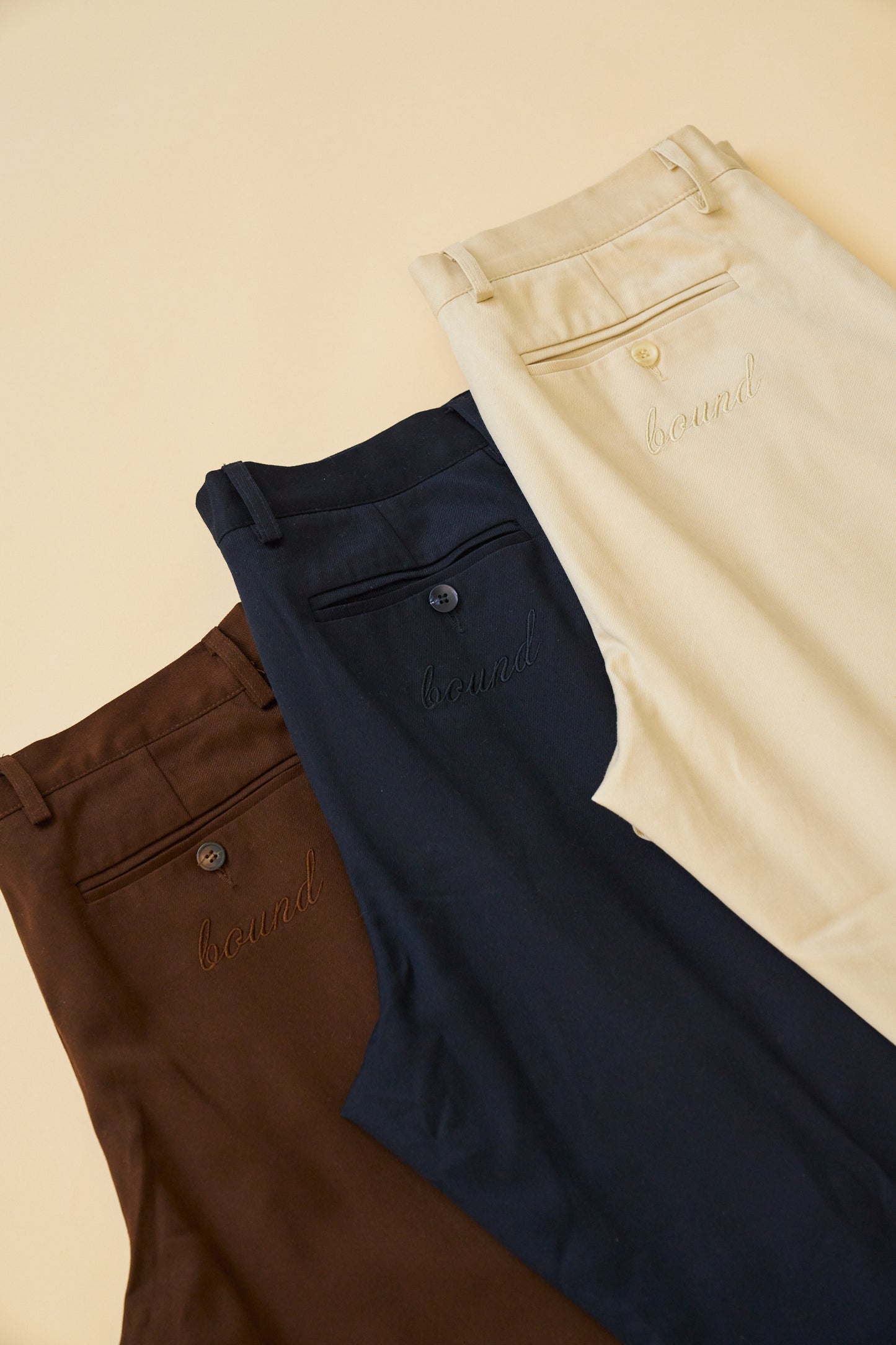 bound Pleated Smart Trousers - Navy