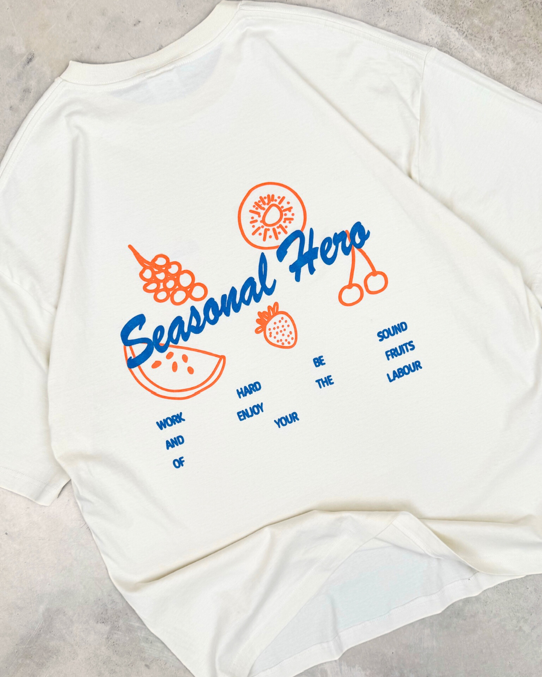 Seasonal Hero 'Fruits Of Your Labour' Tee - Ecru