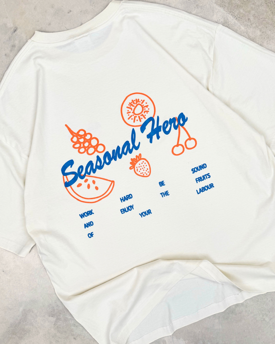 Seasonal Hero 'Fruits Of Your Labour' Tee - Ecru