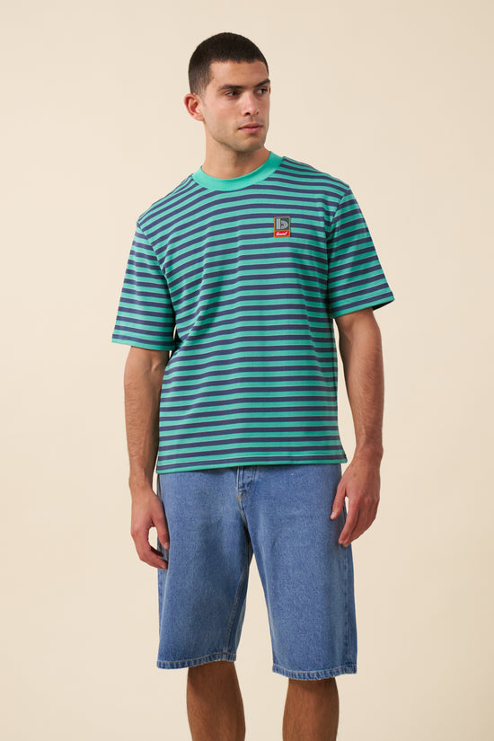 bound Stripe Retro Patch Tee - Menthol