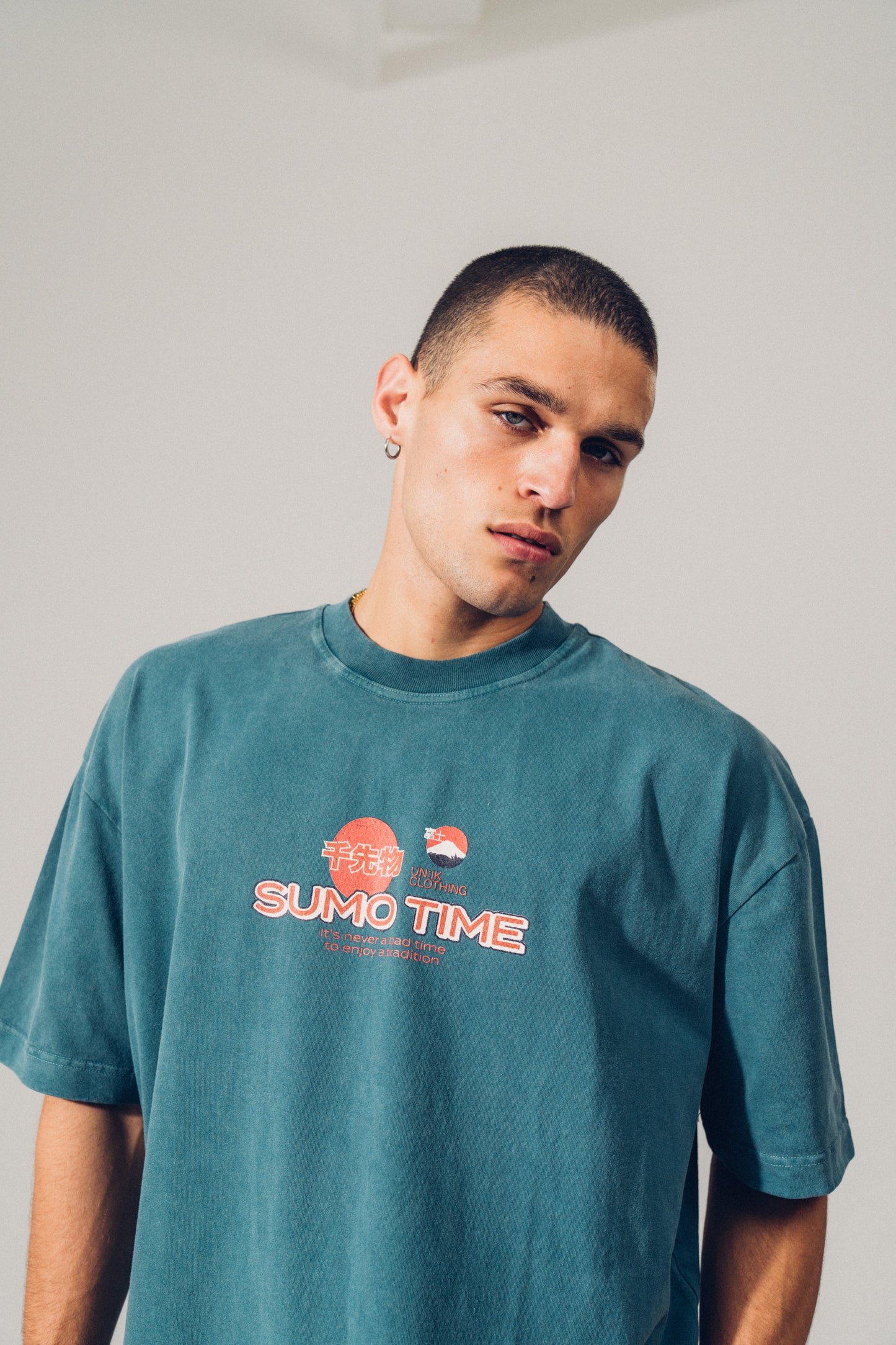 A Thousand Futures 'Sumo Time' Vintage Washed Tee - Pine