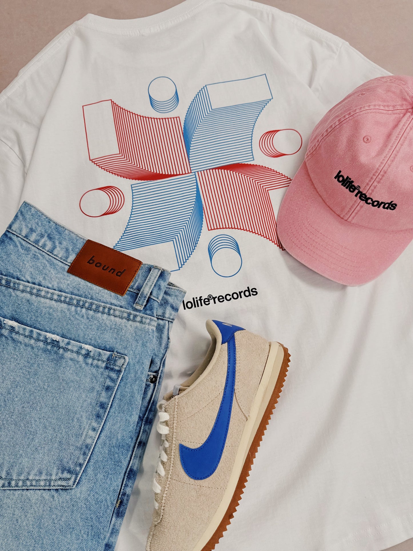 LOLiFE 'Records' Vintage Washed Cap - Pink