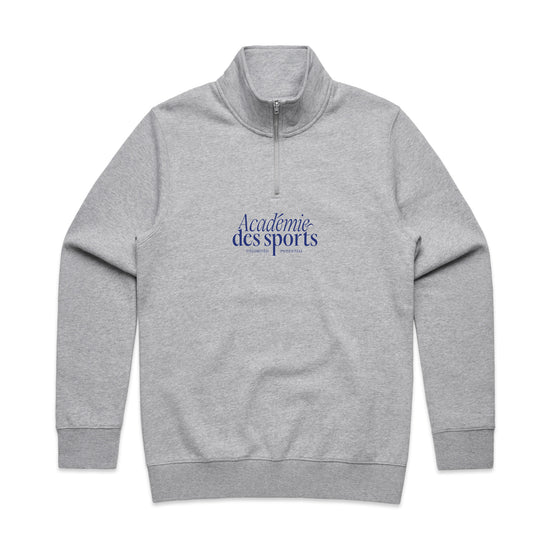 Vice 84 'Académie Des Sports Script' 1/4 Zip Sweater - Grey