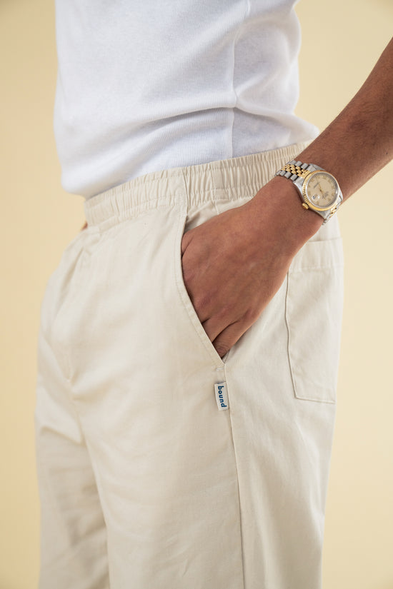 bound William Staple Cotton Trousers - Ecru