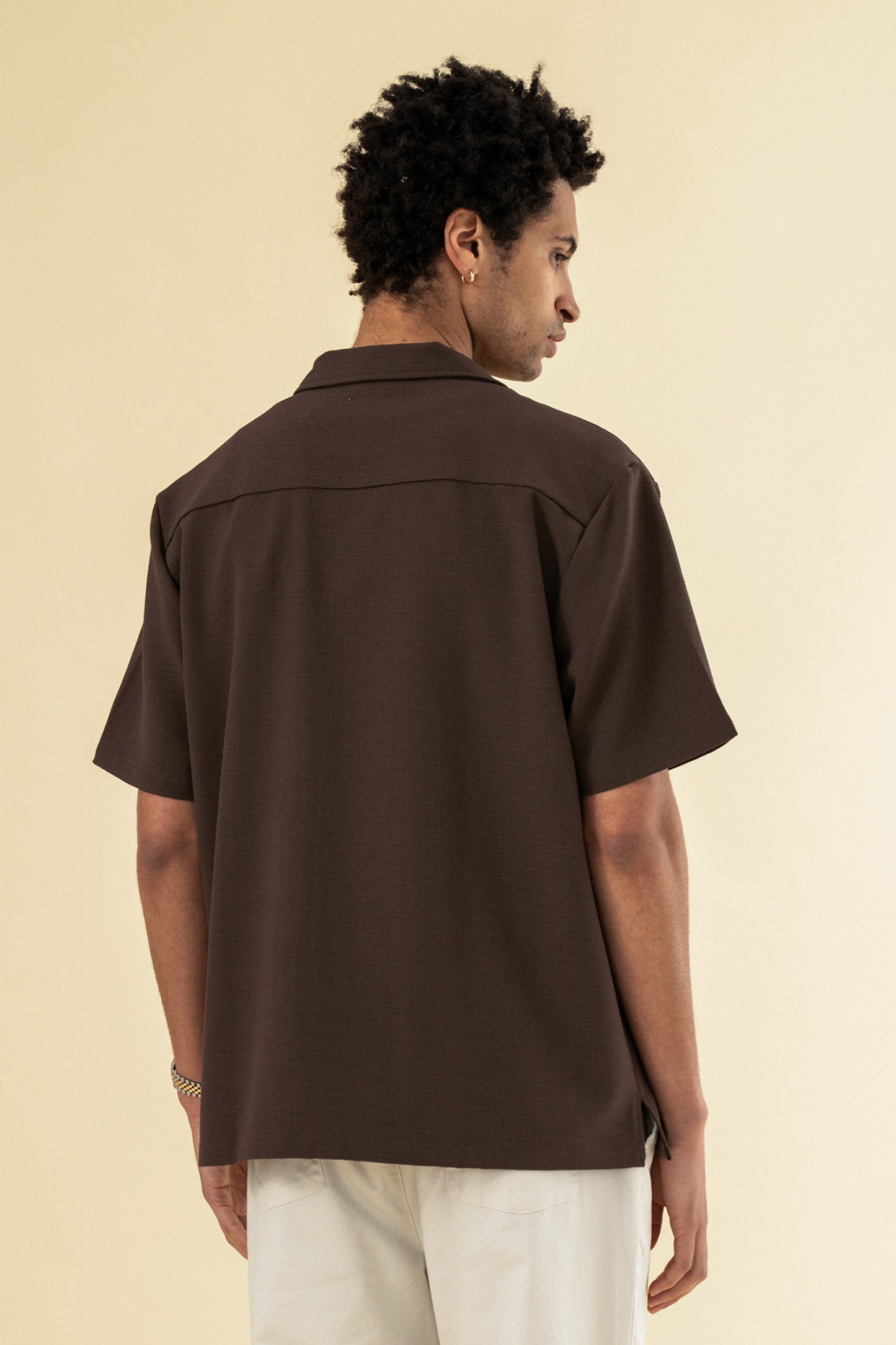 bound Heavy Cuban Textured SS Shirt - Cocoa Brown