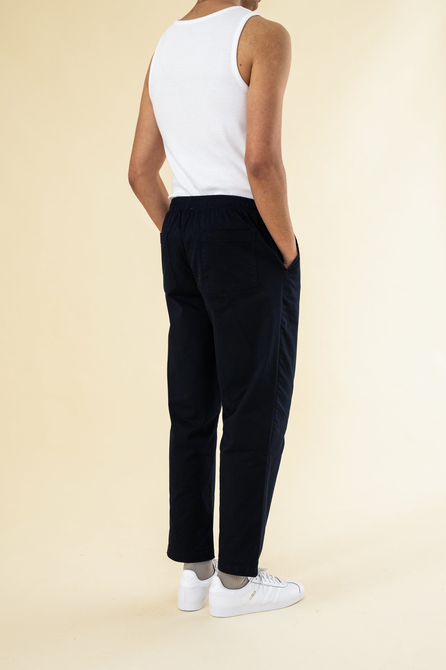 bound William Staple Cotton Trousers - Navy