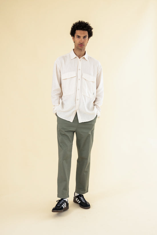 bound William Staple Cotton Trousers - Olive