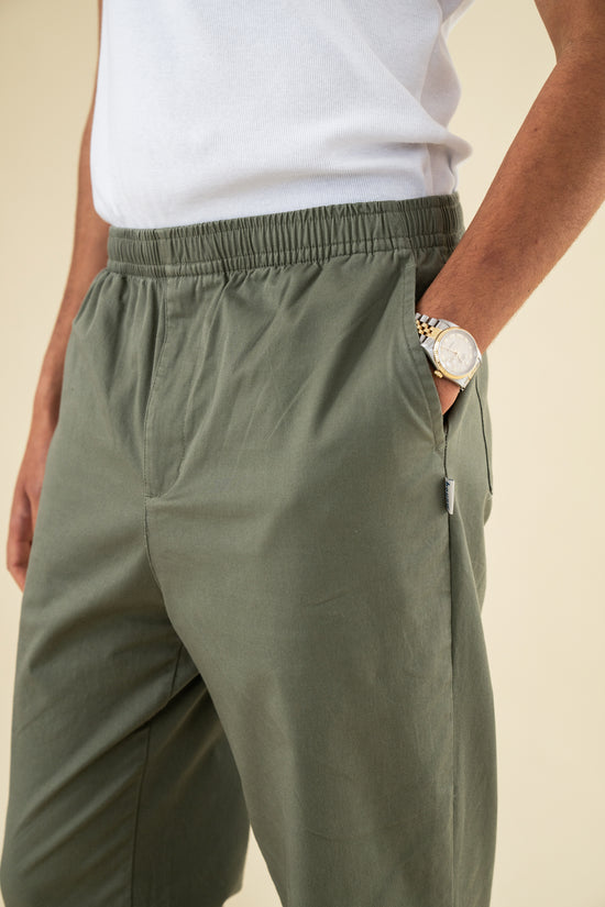 bound William Staple Cotton Trousers - Olive