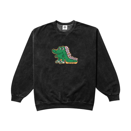 Other Side Store 'Croc In Crocs' Acid Wash Sweater - Black