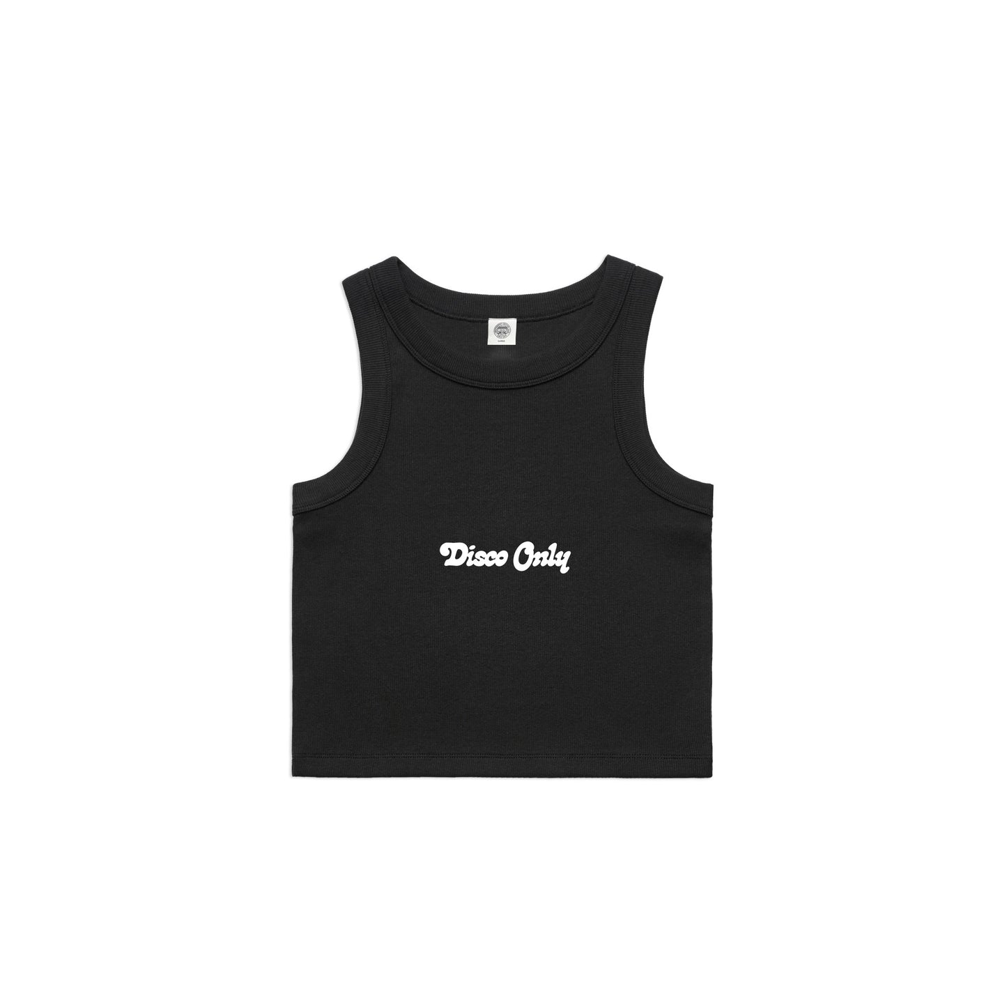 DISCO ONLY WMNS 'Logo' Embroidered Organic Rib Tank - Black