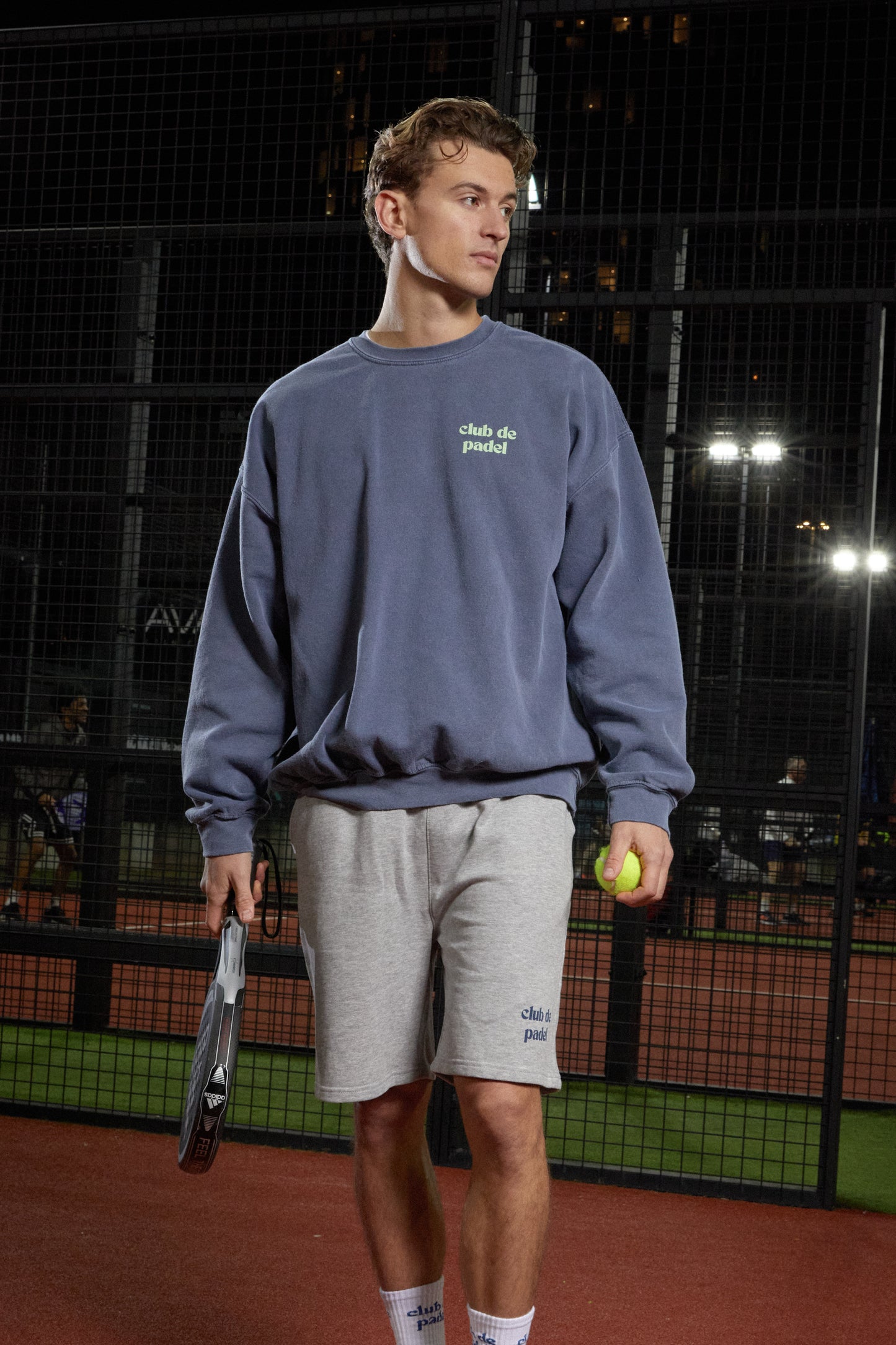 Club de Padel 'Summer Court' Vintage Washed Sweater - Navy