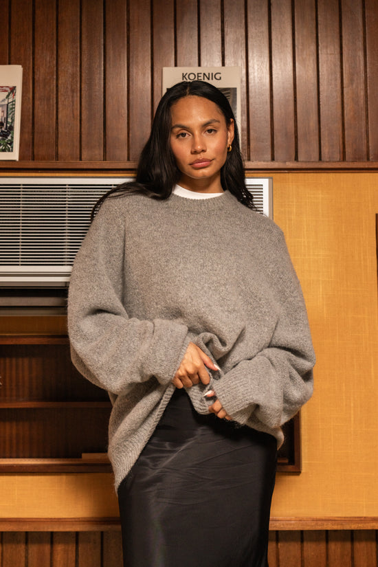 bound Baxter Mohair Blend Sweater - Grey