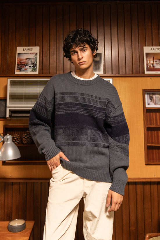 bound Deep Blue Gradient Lambswool Sweater