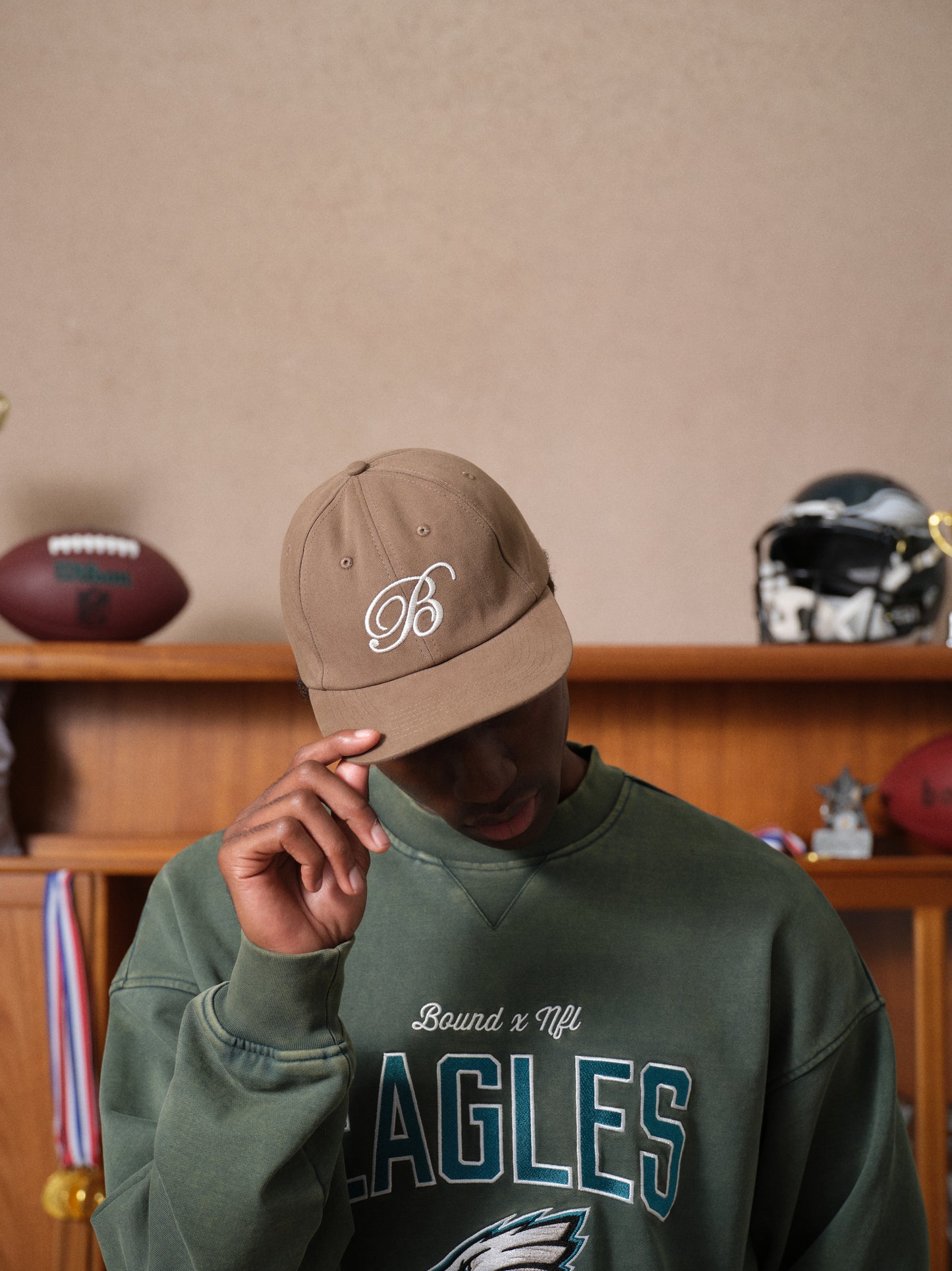 bound Script Embroidered 6 Panel Cap - Mushroom – UN:IK Clothing