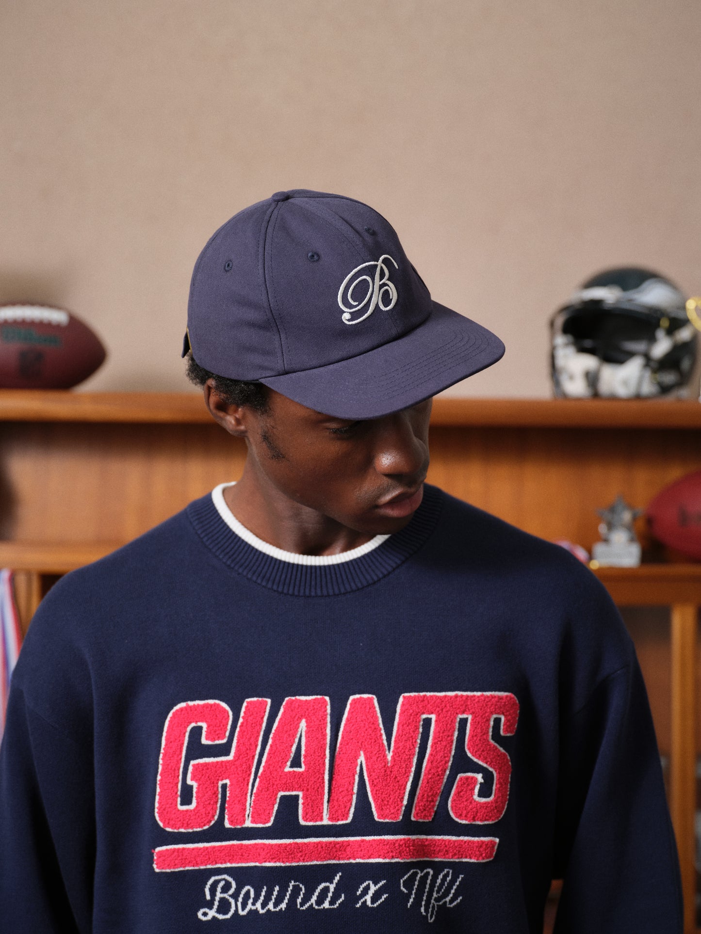 bound Script Embroidered 6 Panel Cap - Navy – UN:IK Clothing
