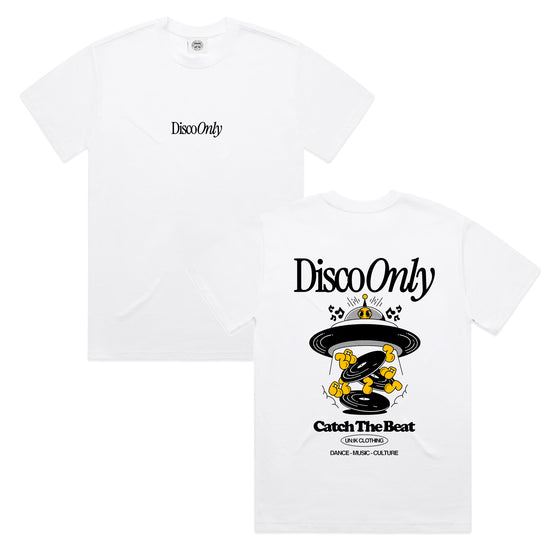 DISCO ONLY 'Catch The Beat' Tee - White