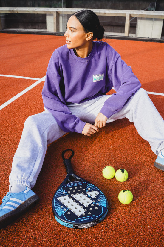 Club de Padel 'Heritage' Vintage Washed Sweater - Violet