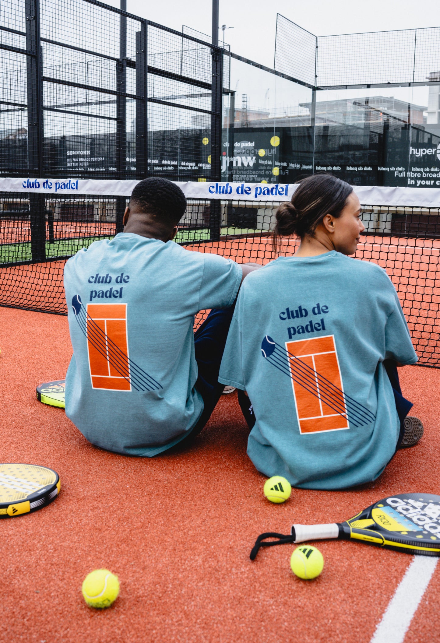 Club de Padel 'Court' Vintage Washed Tee - Sage Green