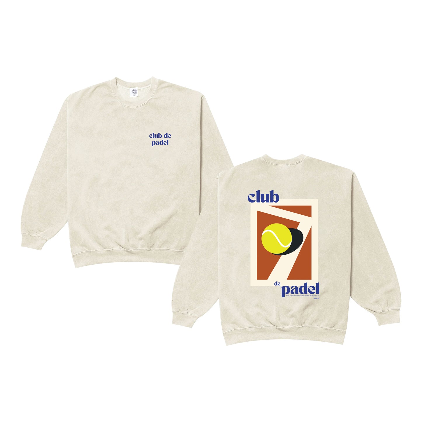 Club de Padel 'Summer Court' Vintage Washed Sweater - Cream