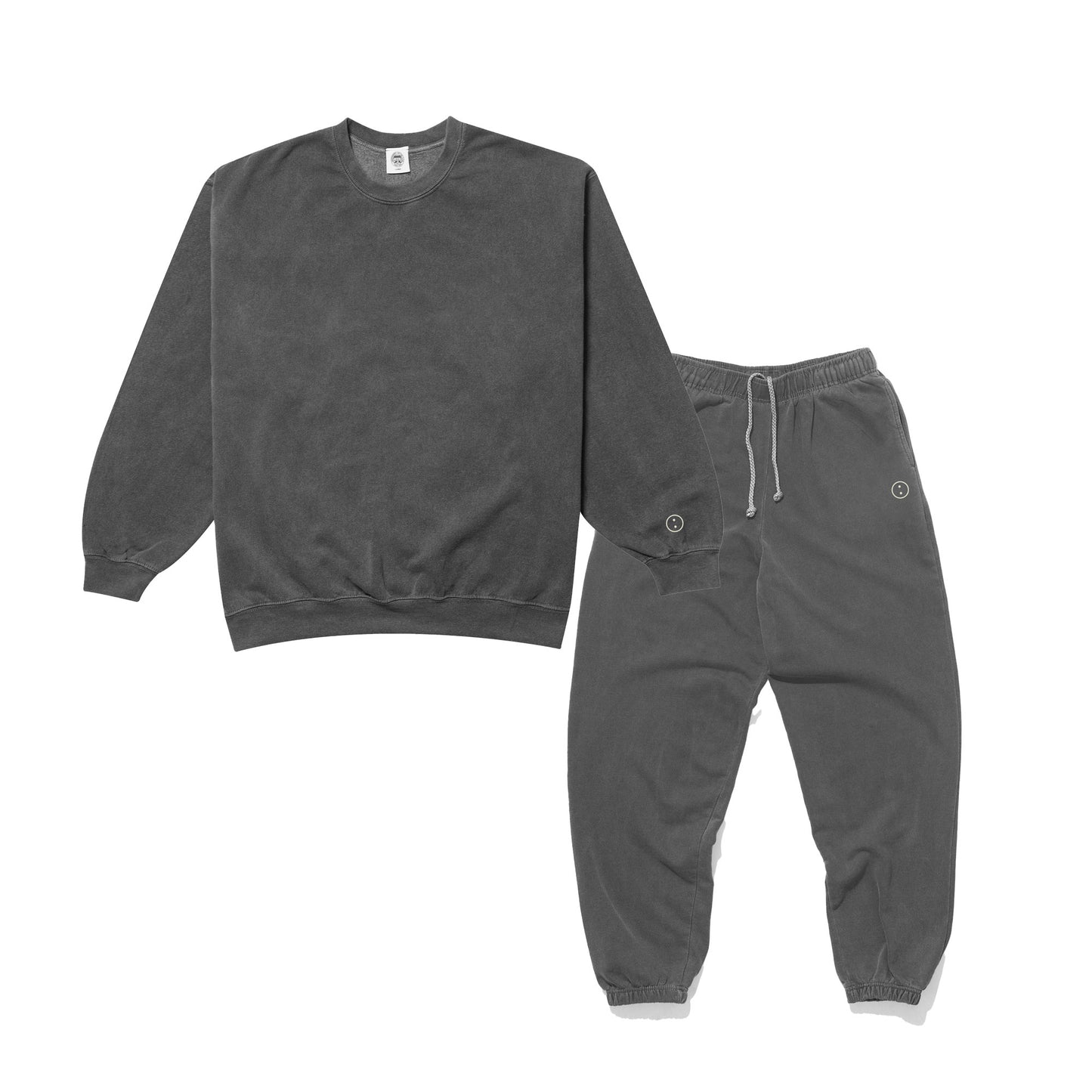 Essentials Vintage Washed Sweater & Jogger Set - Charcoal