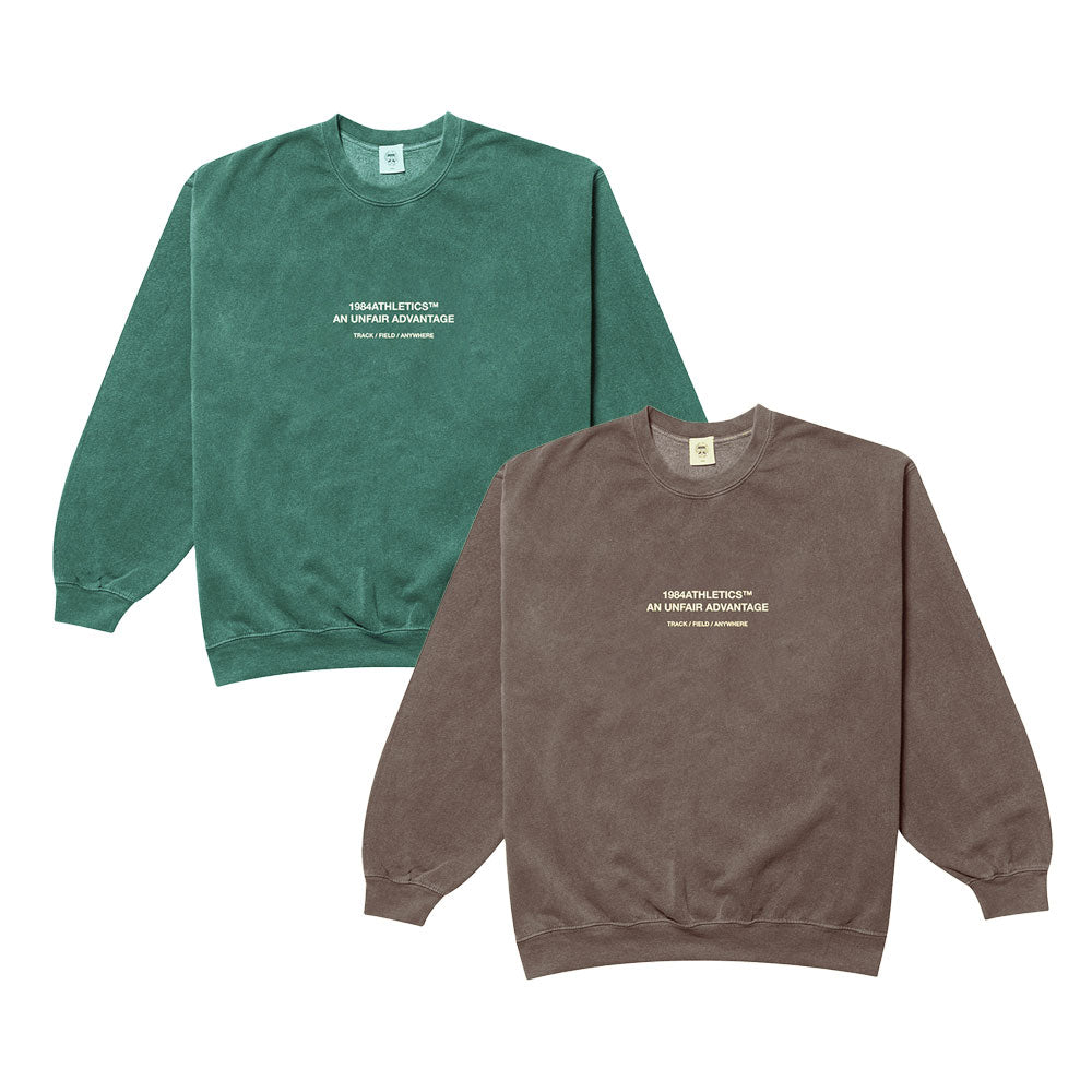 Vice 84 'Athletics' Vintage Washed Sweater Twinpack - Emerald Green/Chocolate