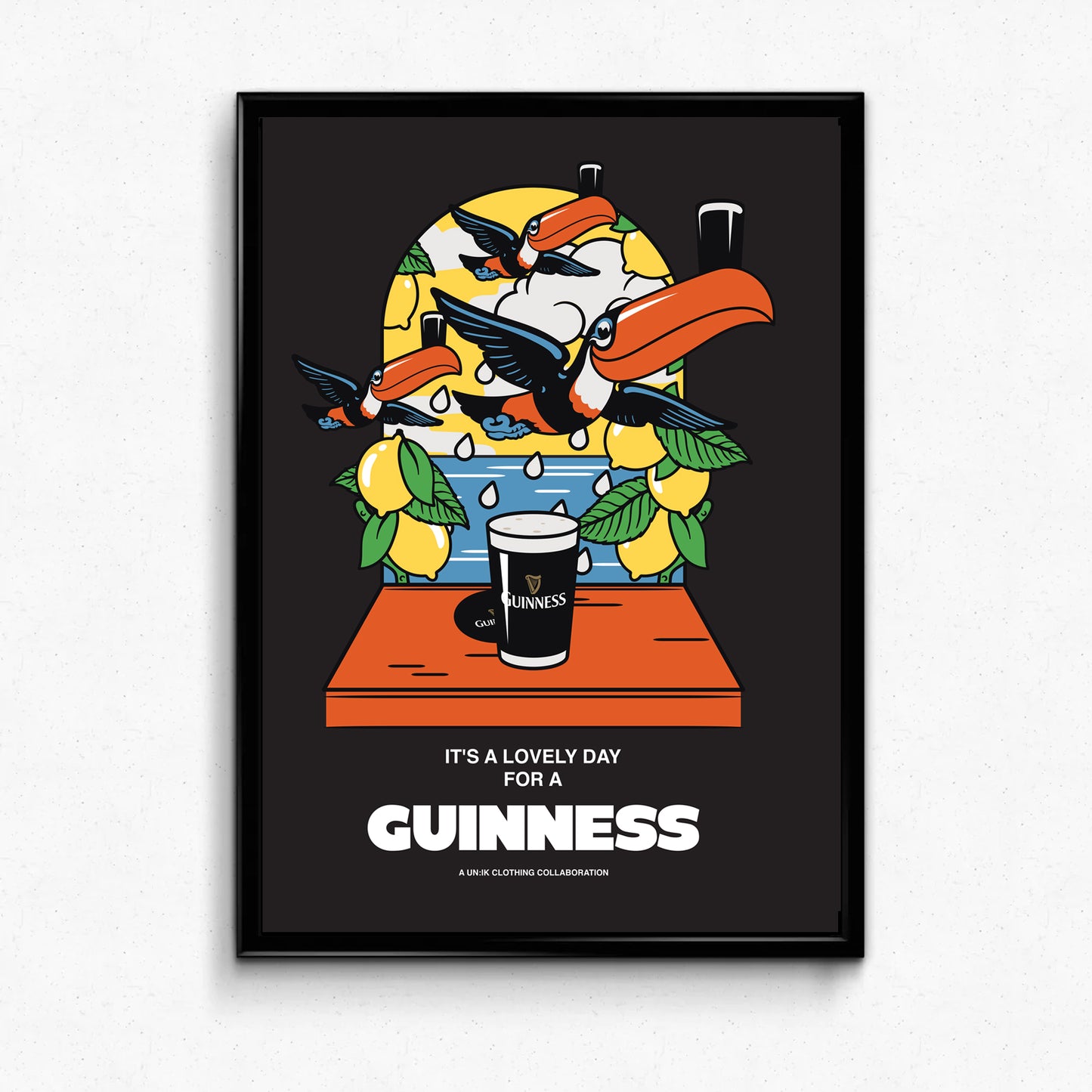 Guinness x UN:IK 'Lovely Drops' Print - Black